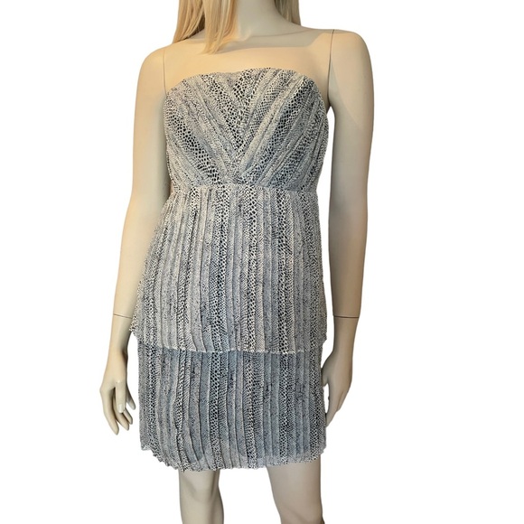 Zara snake print strapless tiered dress - Picture 3 of 10